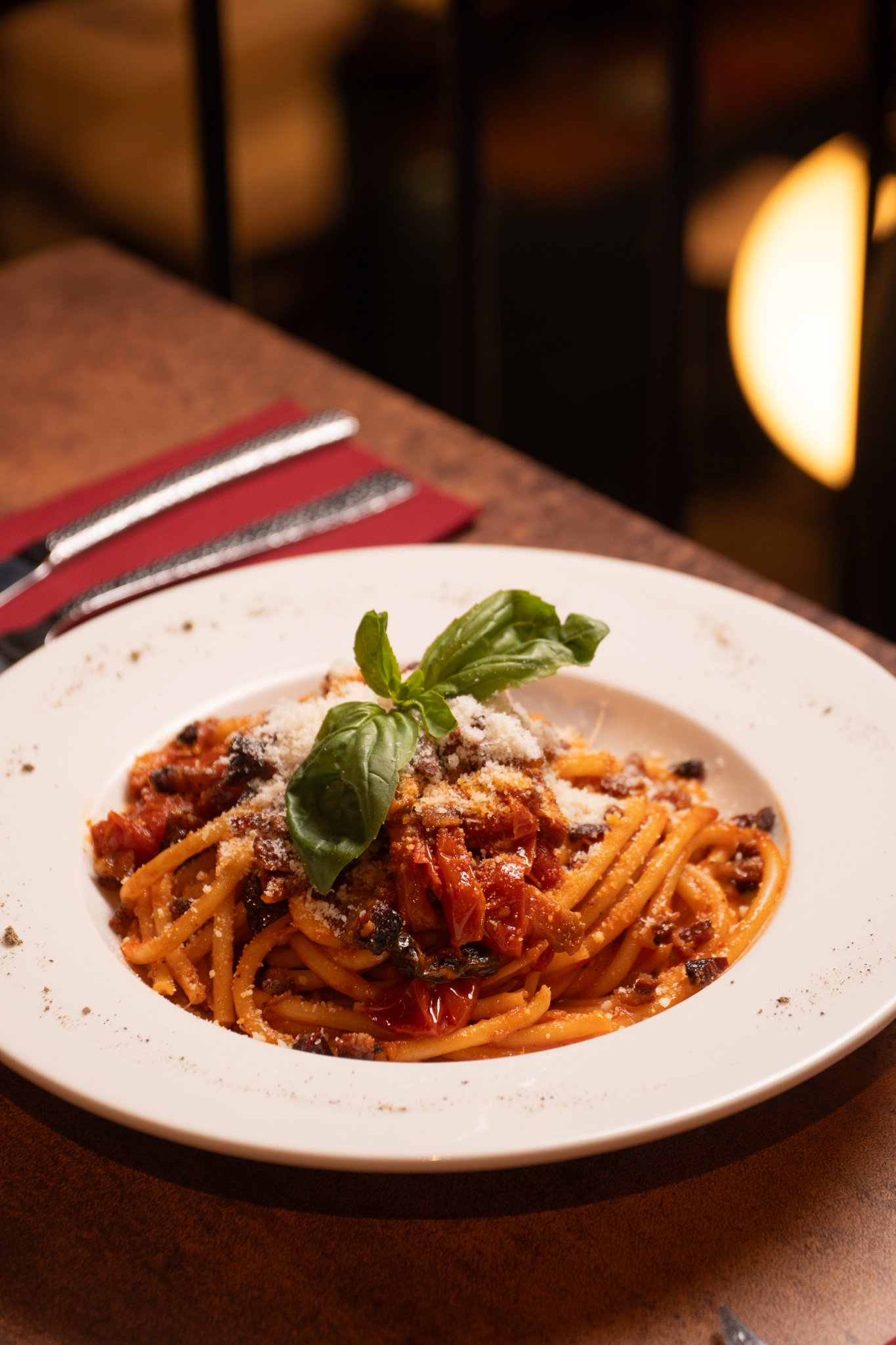 Amatriciana, pasta italiana en Artéteca Barcelona